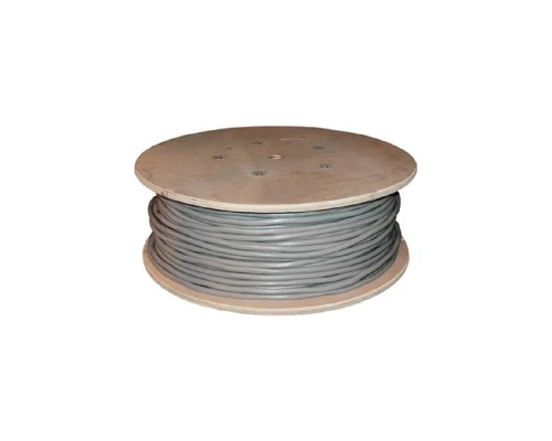 [Экранированная витая пара FTP (бухты)] Rexant (01-1202-R) Кабель витая пара F/UTP, CAT 5е, PVC, 10PR, 24AWG, INDOOR, SOLID, серый, 305м, РФ