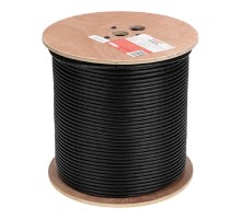 Rexant (01-0158) Кабель витая пара F/UTP, CAT 6, PE, 4PR, 23AWG, OUTDOOR, SOLID, черный, 305м