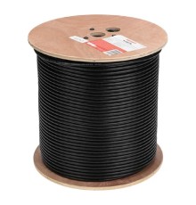 Rexant (01-0158) Кабель витая пара F/UTP, CAT 6, PE, 4PR, 23AWG, OUTDOOR, SOLID, черный, 305м