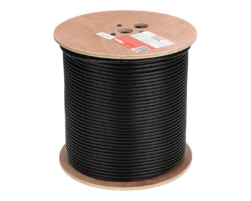 [Экранированная витая пара FTP (бухты)] Rexant (01-0158) Кабель витая пара F/UTP, CAT 6, PE, 4PR, 23AWG, OUTDOOR, SOLID, черный, 305м