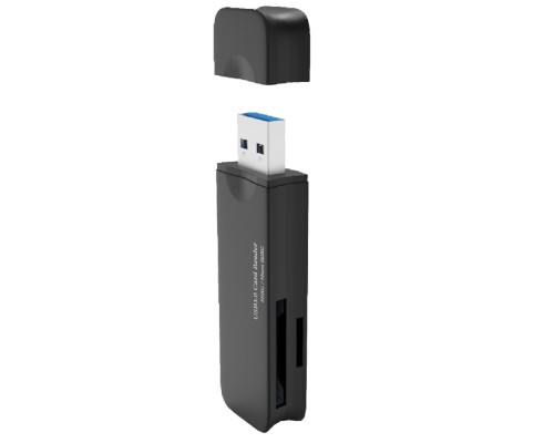 [Устройство считывания] Bion USB 3.0 Card reader, до 5 Гбит/с, черный цвет, поддержка карт: T-flash, Micro SD, SD, SDHC, Speed Rate Rex [BXP-CR-USB3-01B]