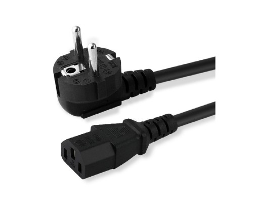 [Кабели силовые] Bion Кабель питания 1.2м, евровилка с заземлением, 0.5мм, Schuko-C13, 6А, черный [BXP-PC-186-1,2M]