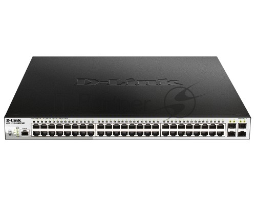 Управляемый коммутатор 2 уровня D-Link DGS-1210-52MPP/ME/B3A PROJ с 48 портами 10/100/1000Base-T и 4 портами 1000Base-X SFP (48 портов с поддержкой PoE 802.3af/802.3at (30 Вт), PoE-бюджет 740 Вт)