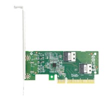 Lr-Link LRNV9F12 PCIe x8 to Two SlimSAS SFF-8654 4i Adapter, Up to 2* PCIe 4.0 U.2 NVMe SSD, PCIe 4.0 x 8