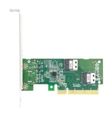 Lr-Link LRNV9F12 PCIe x8 to Two SlimSAS SFF-8654 4i Adapter, Up to 2* PCIe 4.0 U.2 NVMe SSD, PCIe 4.0 x 8