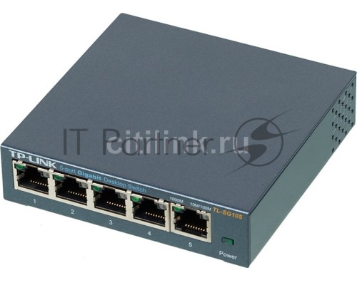 Настольный коммутатор TP-Link TL-SG105S 5-портовый 10/100/1000 Мбит/с