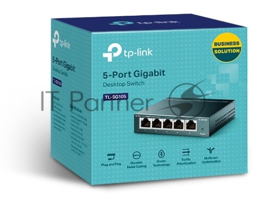 Настольный коммутатор TP-Link TL-SG105S 5-портовый 10/100/1000 Мбит/с