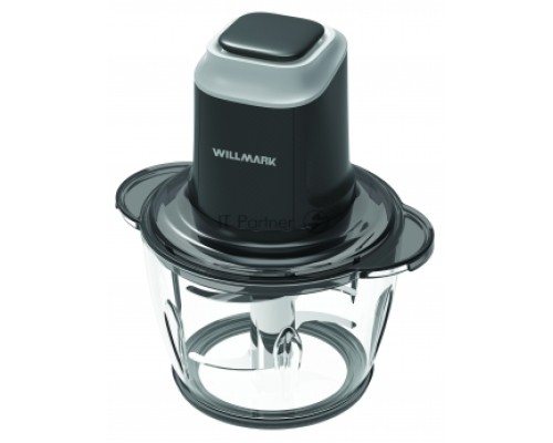Измельчитель Willmark WMC-5288 (400 Вт стеклянная чаша 1,2 л. двойн лезвие рез. основание) черный