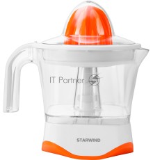 Соковыжималка цитрусовая Starwind SJ 1231 30Вт рез.сок.:1мл. оранжевый/прозрачный