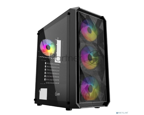 Компьютерный корпус Powercase Mistral Edge, Tempered Glass, 4x 120mm 5-color fan, чёрный, ATX  (CMIEB-L4)