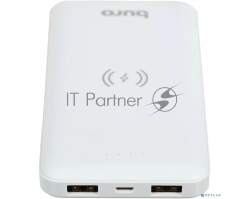 Мобильный аккумулятор Buro BPW10E 10000mAh 2A 2xUSB беспроводная зарядка белый (BPW10E10PWT)