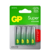 GP 15AA213/1-2CRSBC4 40/320 Super Alkaline G-Tech (4 шт. в уп-ке)