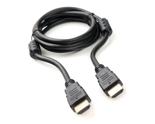 [кабели] Кабель HDMI Cablexpert 19M/19M, v2.0, медь, позол.контакты, экран, 2 фер.кольца, 1.5м, черный, пакет (CCF2-HDMI4-5)
