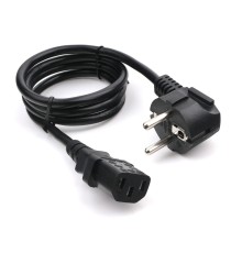 Кабель питания Cablexpert Schuko-C13, 3х1.0мм2, 16А, с заземлением, 1м, черный, пакет (PC-186-1-1M)