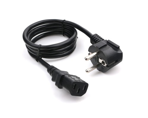 [кабели] Кабель питания Cablexpert Schuko-C13, 3х1.0мм2, 16А, с заземлением, 1м, черный, пакет (PC-186-1-1M)