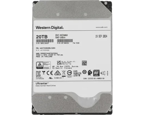 [Жесткий диск] 20Tb  HDD WD SAS Server Ultrastar DC HC560 7200 12Gb/s 256MB WUH722020BL5204