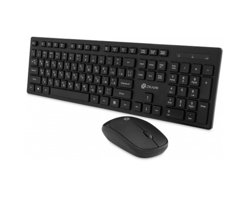 [Клавиатура] Клавиатура + мышь Oklick S255W Black USB  беспроводная slim [1909361]
