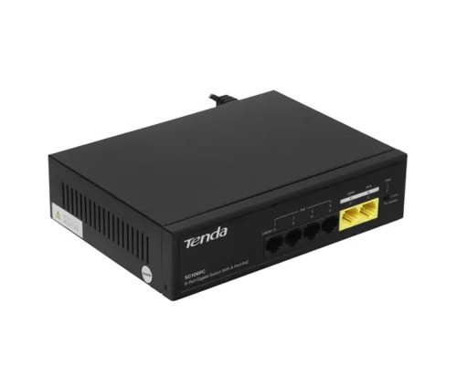 [Сетевое оборудование] TENDA SG106PC Коммутатор настольный 6-Ports 10/100/1000 Base-TX 4-Ports PoE(PoE бюджет 58W)