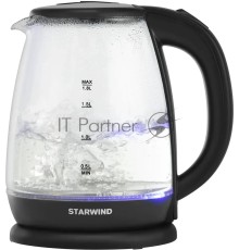 Чайник электрический Starwind SKG1055 1.8л. 1800Вт черный (корпус: стекло)