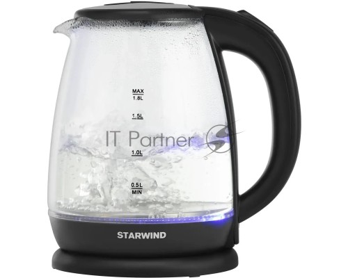 Чайник электрический Starwind SKG1055 1.8л. 1800Вт черный (корпус: стекло)