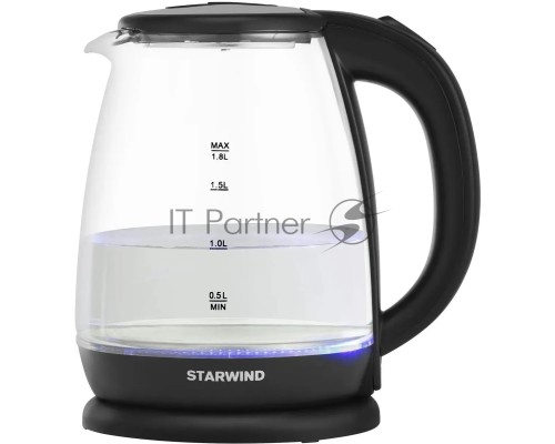 Чайник электрический Starwind SKG1055 1.8л. 1800Вт черный (корпус: стекло)
