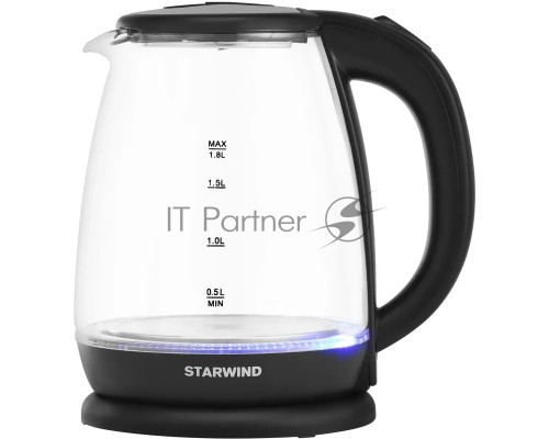 Чайник электрический Starwind SKG1055 1.8л. 1800Вт черный (корпус: стекло)