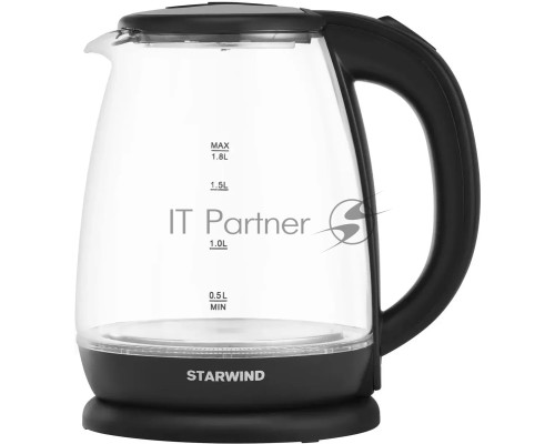 Чайник электрический Starwind SKG1055 1.8л. 1800Вт черный (корпус: стекло)