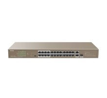 TENDA TEF1126P-24-250W Коммутатор в стойку 24-Ports 10/100 Base-TX + 2-Ports 10/100/1000 Base-T + 1-Port 1000 Base-X SFP 24-Ports PoE(PoE бюджет 230W)