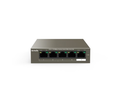 [Сетевое оборудование] TENDA TEF1105P-4-38W Коммутатор настольный 5-Ports 10/100 Base-TX 4-Ports PoE(PoE бюджет 35W)
