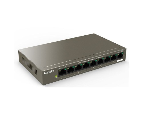 [Сетевое оборудование] TENDA TEF1109P-8-63W Коммутатор настольный 9-Ports 10/100 Base-TX 8-Ports PoE(PoE бюджет 58W)