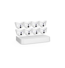 TENDA K8P-4CR Комплект видеонаблюдения ( 8-канальный PoE видеорегистратор 4K UHD + 8 Турельных PoE видеокамер 4MP UHD, объектив 4мм)