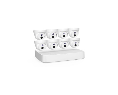 [Камера видеонаблюдения] TENDA K8P-4CR Комплект видеонаблюдения ( 8-канальный PoE видеорегистратор 4K UHD + 8 Турельных PoE видеокамер 4MP UHD, объектив 4мм)