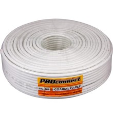 PROconnect (01-2206) Кабель коаксиальный RG-6U, 75Ом, Cu/Al/Cu, 48%, 100м, INDOOR, белый