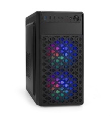 Exegate EX296979RUS Корпус Minitower ExeGate mEVO-7803 (mATX, без БП, 2*USB+1*USB3.0, HD аудио, черный, 2 вент. 12см с RGB подсветкой)