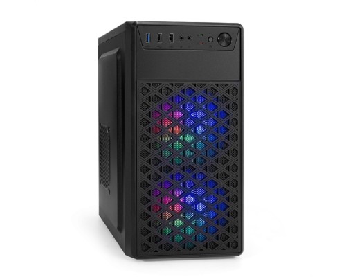 [Корпуса] Exegate EX296983RUS Корпус Minitower ExeGate mEVO-7803-XP600 (mATX, БП XP600 с вент. 12см, 2*USB+1*USB3.0, HD аудио, черный, 2 вент. 12см с RGB подсветкой)
