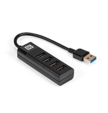 Exegate EX296923RUS USB-Хаб (концентратор) 4-в-1 ExeGate DUB-3213 (кабель-адаптер USB3.0 --> 3xUSB2.0, 1xUSB3.0, Plug&Play, черный)