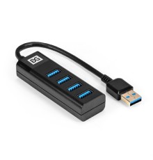 Exegate EX296925RUS USB-Хаб (концентратор) 4-в-1 ExeGate DUB-4TP (кабель-адаптер USB3.0 --> 4xUSB3.0, Plug&Play, черный)