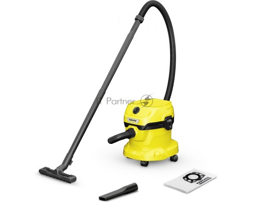 Строительный пылесос Karcher WD 2 Plus V-12/4/18 1000Вт (уборка: сухая/сбор воды) желтый