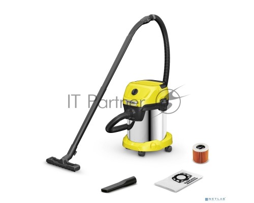 Строительный пылесос Karcher WD 3 S V-17/4/20 1000Вт (уборка: сухая/сбор воды) желтый