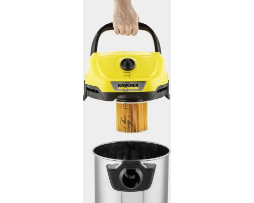 Строительный пылесос Karcher WD 3 S V-17/4/20 1000Вт (уборка: сухая/сбор воды) желтый