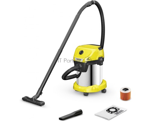 Строительный пылесос Karcher WD 3 S V-17/4/20 1000Вт (уборка: сухая/сбор воды) желтый
