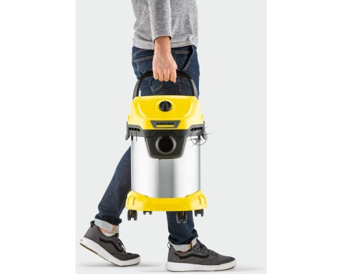 Строительный пылесос Karcher WD 3 S V-17/4/20 1000Вт (уборка: сухая/сбор воды) желтый