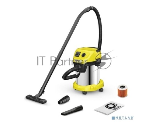 Строительный пылесос Karcher WD 3 P S V-17/4/20 1000Вт (уборка: сухая/сбор воды) желтый