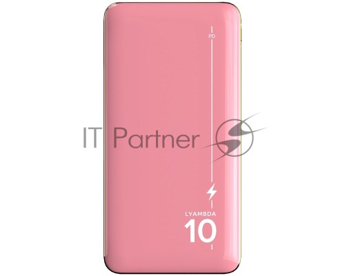 Внешний аккумулятор 10000 мАч Lyambda Power Delivery 20W + QC3.0 Slim LP304 Pink