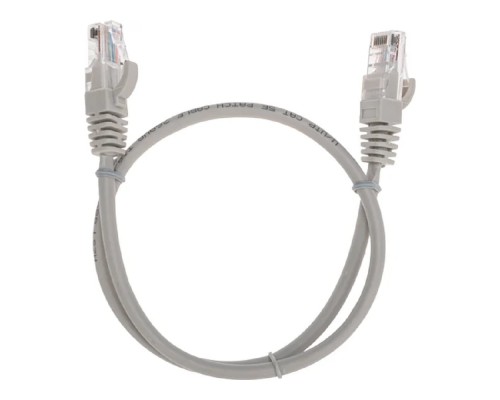 [Патч-корды (сетевые, телефонные)] Rexant (02-0100-05) Патч-корд U/UTP, CAT 5e, RJ45-RJ45, 26AWG, LSZH, серый, 0,5м