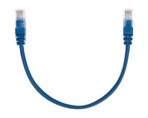 [Патч-корды (сетевые, телефонные)] Rexant (02-0104-03) Патч-корд U/UTP, CAT 5e, RJ45-RJ45, 26AWG, LSZH, синий, 0,3м
