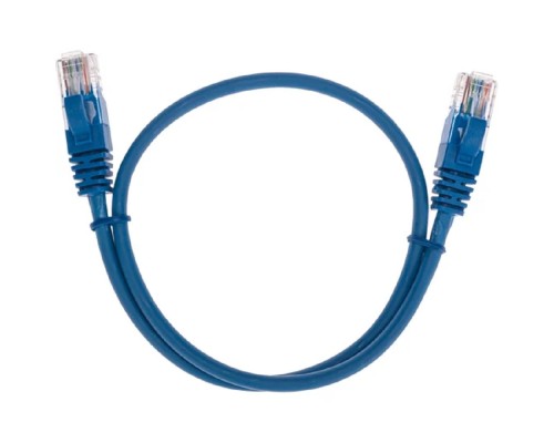 [Патч-корды (сетевые, телефонные)] Rexant (02-0104-05) Патч-корд U/UTP, CAT 5e, RJ45-RJ45, 26AWG, LSZH, синий, 0,5м