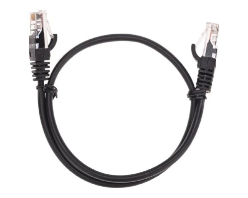 [Патч-корды (сетевые, телефонные)] Rexant (02-0102-05) Патч-корд U/UTP, CAT 5e, RJ45-RJ45, 26AWG, LSZH, черный, 0,5м