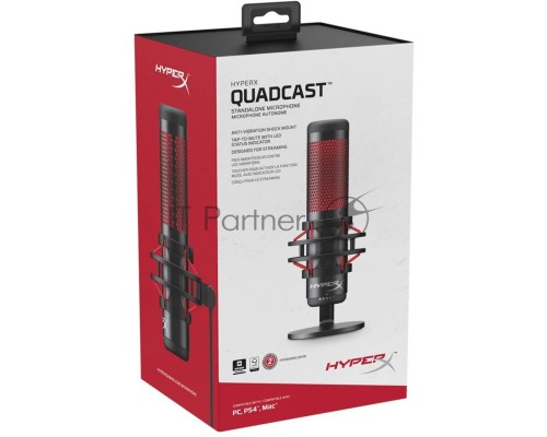 Микрофон проводной HyperX QuadCast 3м черный