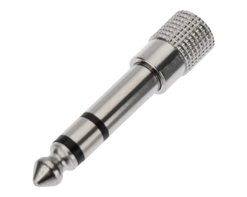 [Переходник] Rexant (14-0205) Переходник 6,3мм стерео штекер - 3.5мм стерео гнездо, металл